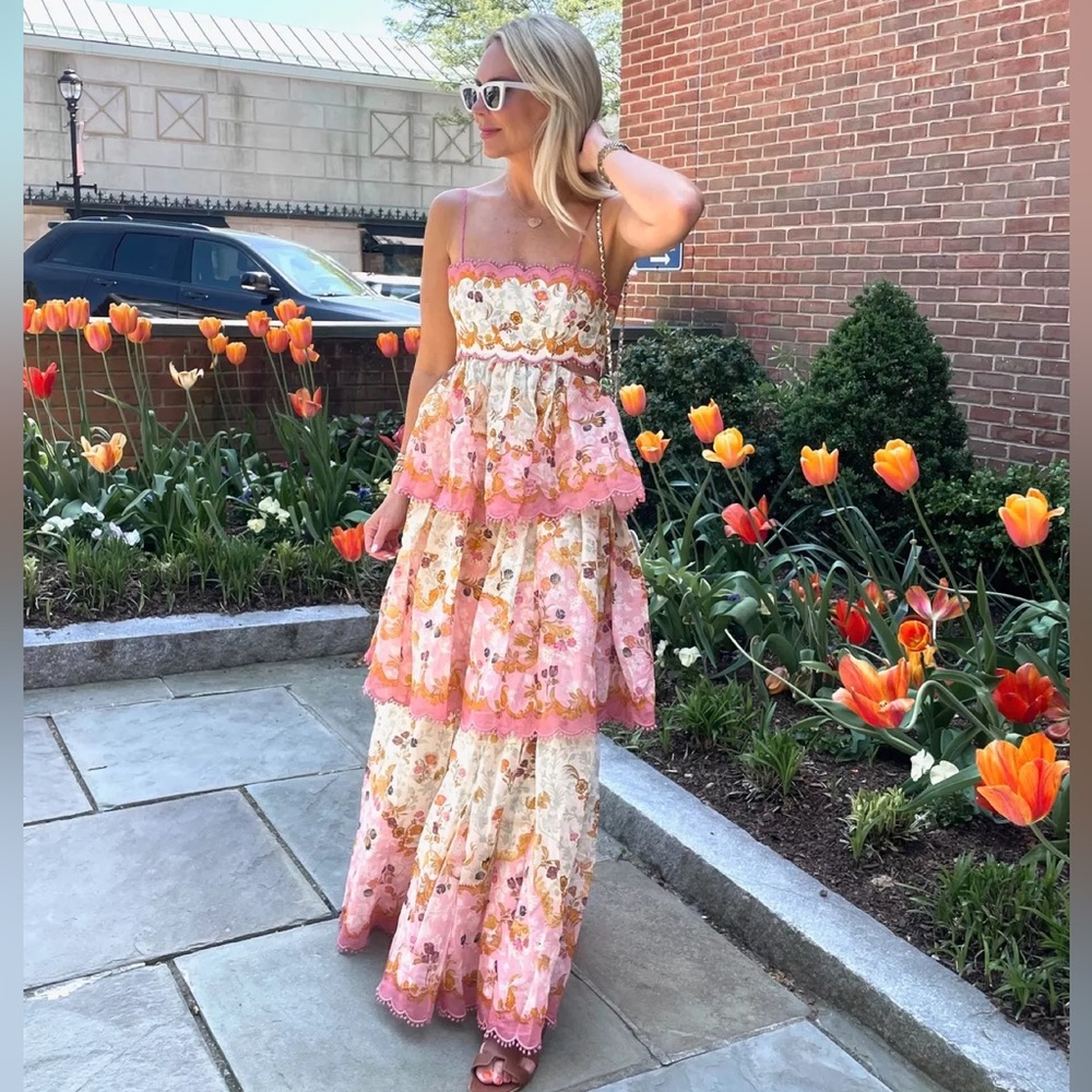 COPY - Women's White Laurel Tiered Open Back Maxi Dress